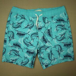 Departwest Off The Hook Stretch Swim Trunks Men's Size Large Swordfish Unlined